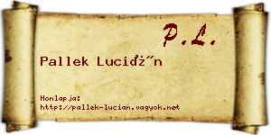 Pallek Lucián névjegykártya